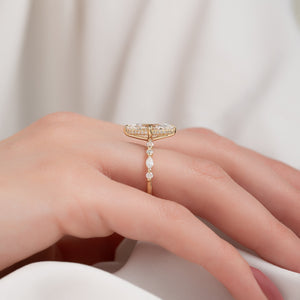 The Lindsey Set With A 1 Carat Marquise Moissanite