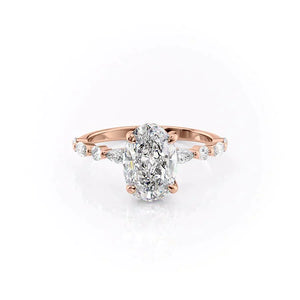 The Lindsey Set With A 3 Carat Oval Moissanite