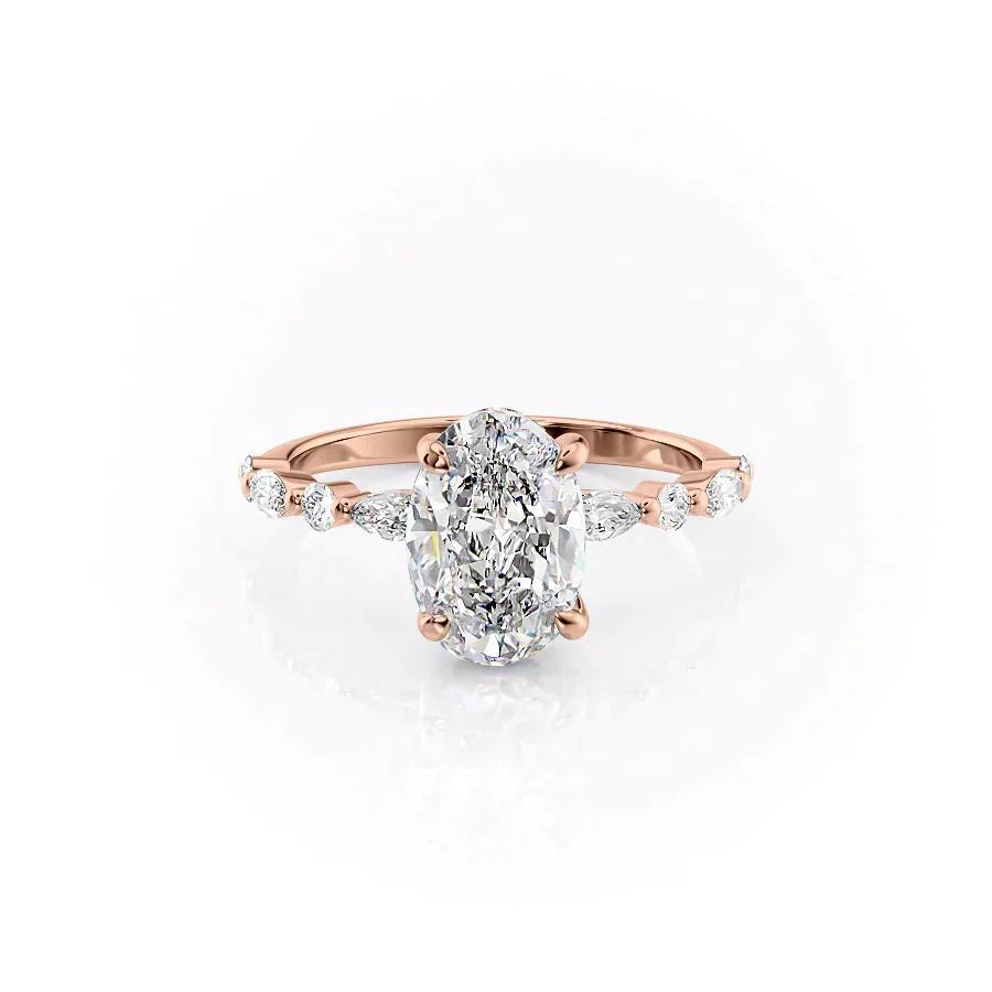 The Lindsey Set With A 1 Carat Oval Lab Diamond