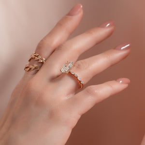 The Lindsey Set With A 1 Carat Oval Lab Diamond