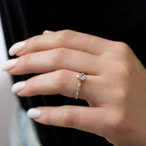 The Lindsey Set With A 1 Carat Oval Lab Diamond