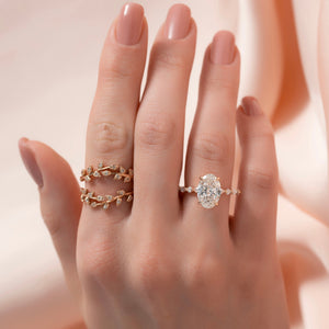 The Lindsey Set With A 1 Carat Oval Lab Diamond