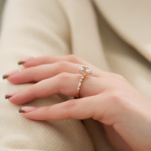 The Lindsey Set With A 1 Carat Oval Lab Diamond