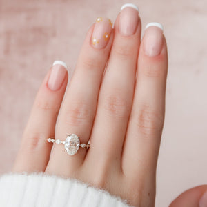 The Lindsey Set With A 1 Carat Oval Lab Diamond