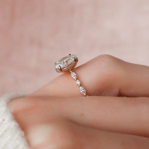 The Lindsey Set With A 1 Carat Oval Lab Diamond