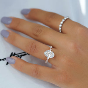 The Lindsey Set With A 1 Carat Oval Lab Diamond