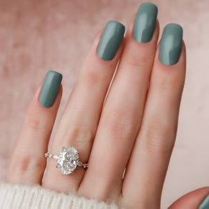The Lindsey Set With A 1 Carat Oval Lab Diamond