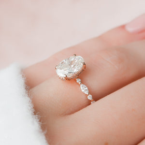 The Lindsey Set With A 1 Carat Oval Lab Diamond
