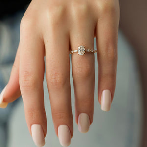 The Lindsey Set With A 1 Carat Oval Lab Diamond