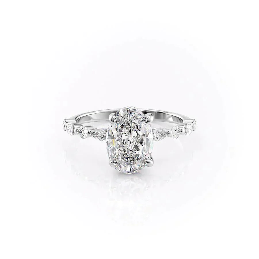 The Lindsey Set With A 1 Carat Oval Lab Diamond