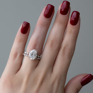 The Lindsey Set With A 4 Carat Oval Moissanite