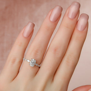 The Lindsey Set With A 4 Carat Oval Moissanite