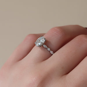 The Lindsey Set With A 4 Carat Oval Moissanite