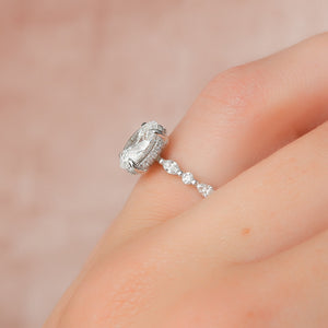 The Lindsey Set With A 4 Carat Oval Moissanite