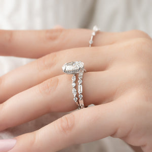 The Lindsey Set With A 4 Carat Oval Moissanite