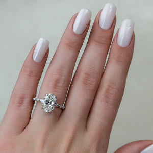 The Lindsey Set With A 4 Carat Oval Moissanite