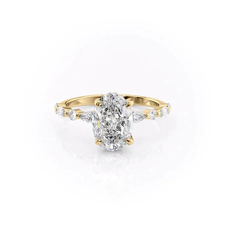 The Lindsey Set With A 1 Carat Oval Lab Diamond
