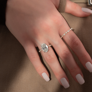 The Lindsey Set With A 1 Carat Oval Moissanite