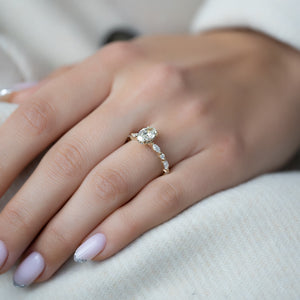 The Lindsey Set With A 1 Carat Oval Moissanite