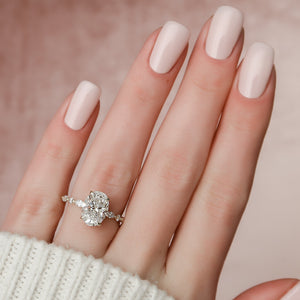 The Lindsey Set With A 1 Carat Oval Moissanite