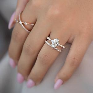 The Lindsey Set With A 1 Carat Oval Moissanite