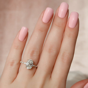 The Lindsey Set With A 1 Carat Oval Moissanite