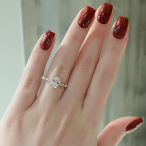 The Lindsey Set With A 1 Carat Oval Moissanite