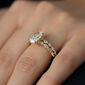 The Lindsey Set With A 1 Carat Oval Lab Diamond