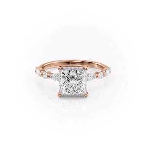 The Lindsey Set With A 1 Carat Princess Moissanite