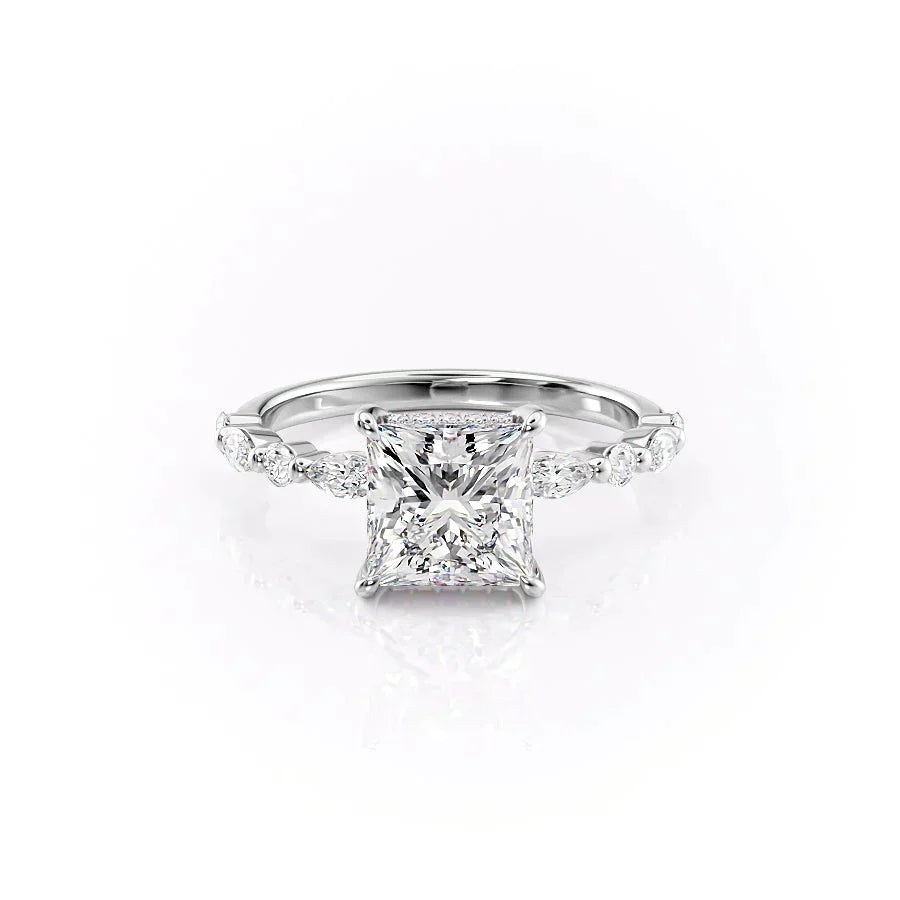 The Lindsey Set With A 3 Carat Princess Moissanite