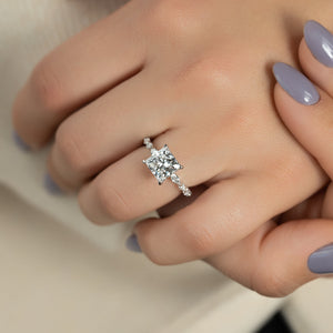 The Lindsey Set With A 4 Carat Princess Moissanite