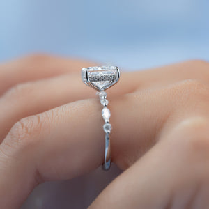The Lindsey Set With A 4 Carat Princess Moissanite