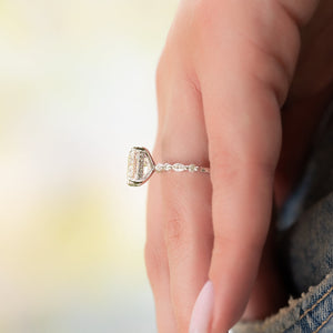 The Lindsey Set With A 4 Carat Princess Moissanite