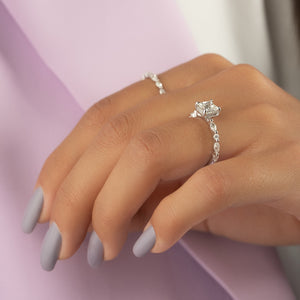The Lindsey Set With A 4 Carat Princess Moissanite