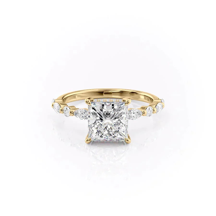 The Lindsey Set With A 2 Carat Princess Moissanite