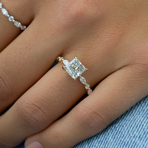 The Lindsey Set With A 1 Carat Princess Moissanite