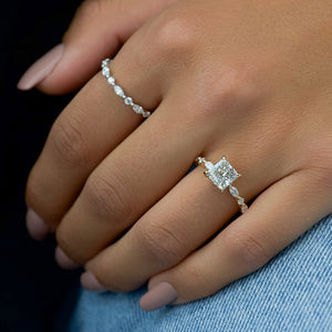 The Lindsey Set With A 1 Carat Princess Moissanite