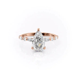 The Lindsey Set With A 3 Carat Pear Lab Diamond