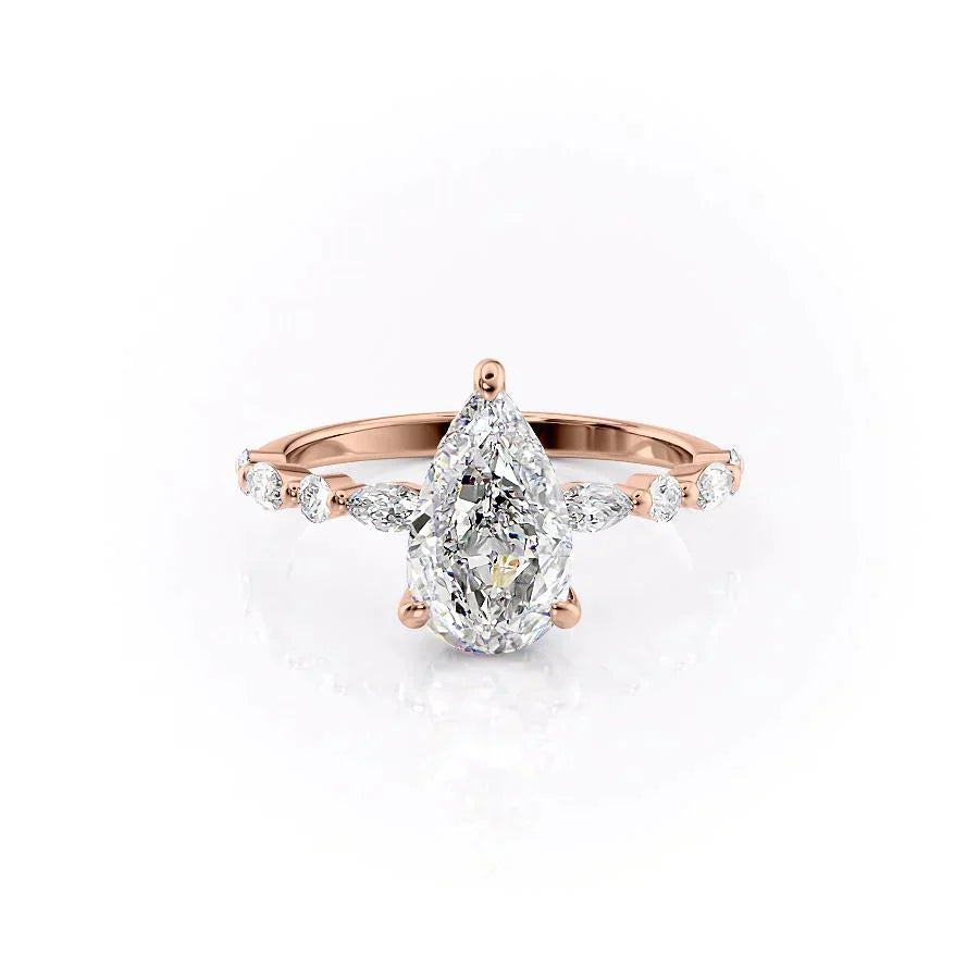 The Lindsey Set With A 1 Carat Pear Moissanite