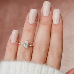 The Lindsey Set With A 1 Carat Pear Lab Diamond