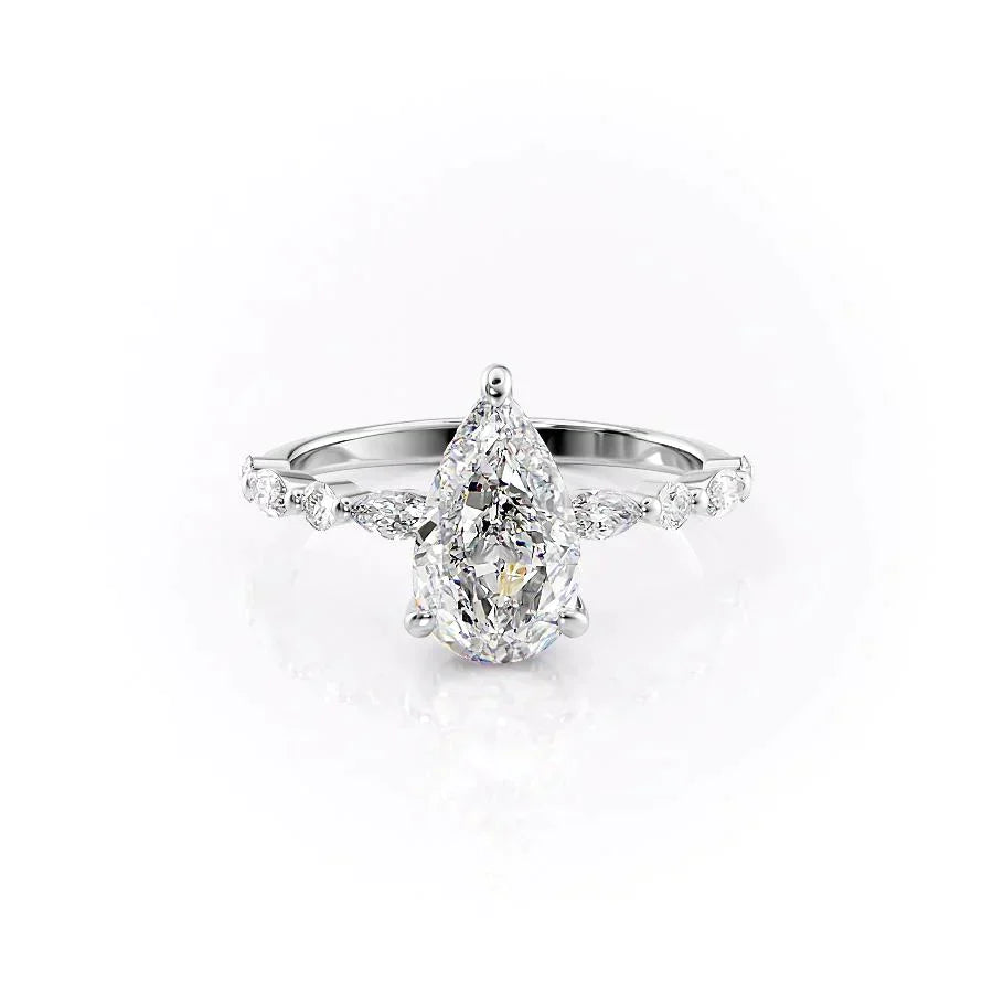The Lindsey Set With A 2.5 Carat Pear Lab Diamond