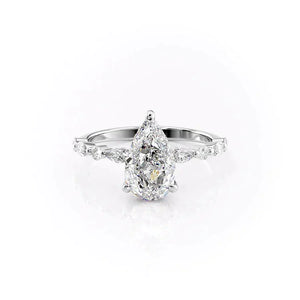 The Lindsey Set With A 4 Carat Pear Moissanite