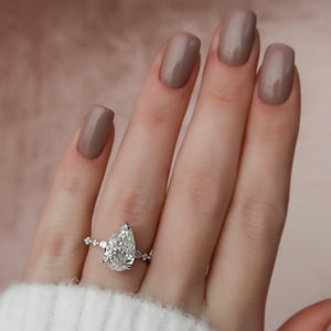 The Lindsey Set With A 3 Carat Pear Moissanite