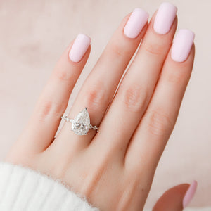 The Lindsey Set With A 3 Carat Pear Moissanite