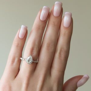 The Lindsey Set With A 3 Carat Pear Moissanite