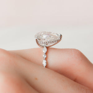 The Lindsey Set With A 3 Carat Pear Moissanite