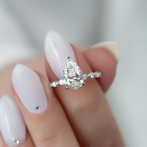 The Lindsey Set With A 3 Carat Pear Moissanite