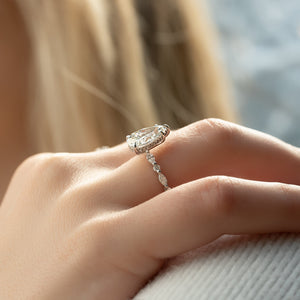 The Lindsey Set With A 3 Carat Pear Moissanite