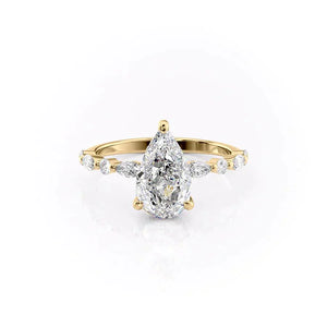 The Lindsey Set With A 1 Carat Pear Lab Diamond