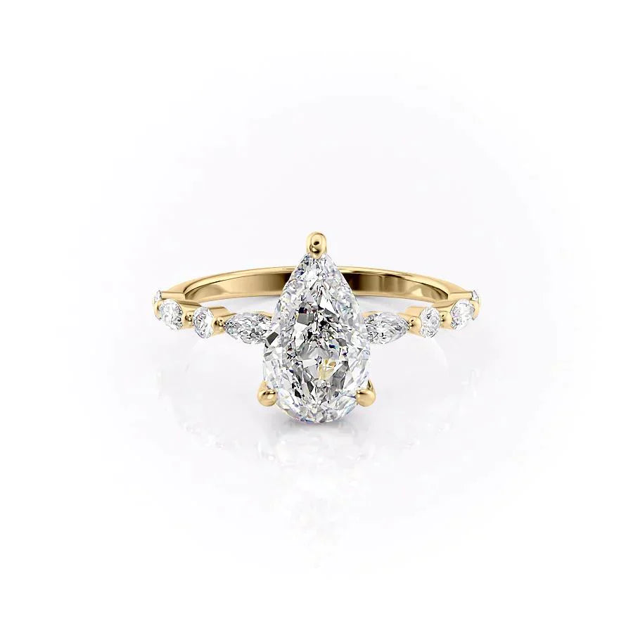The Lindsey Set With A 2.5 Carat Pear Lab Diamond